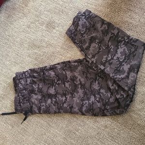 Gray Camo Jogger Exercise Pants